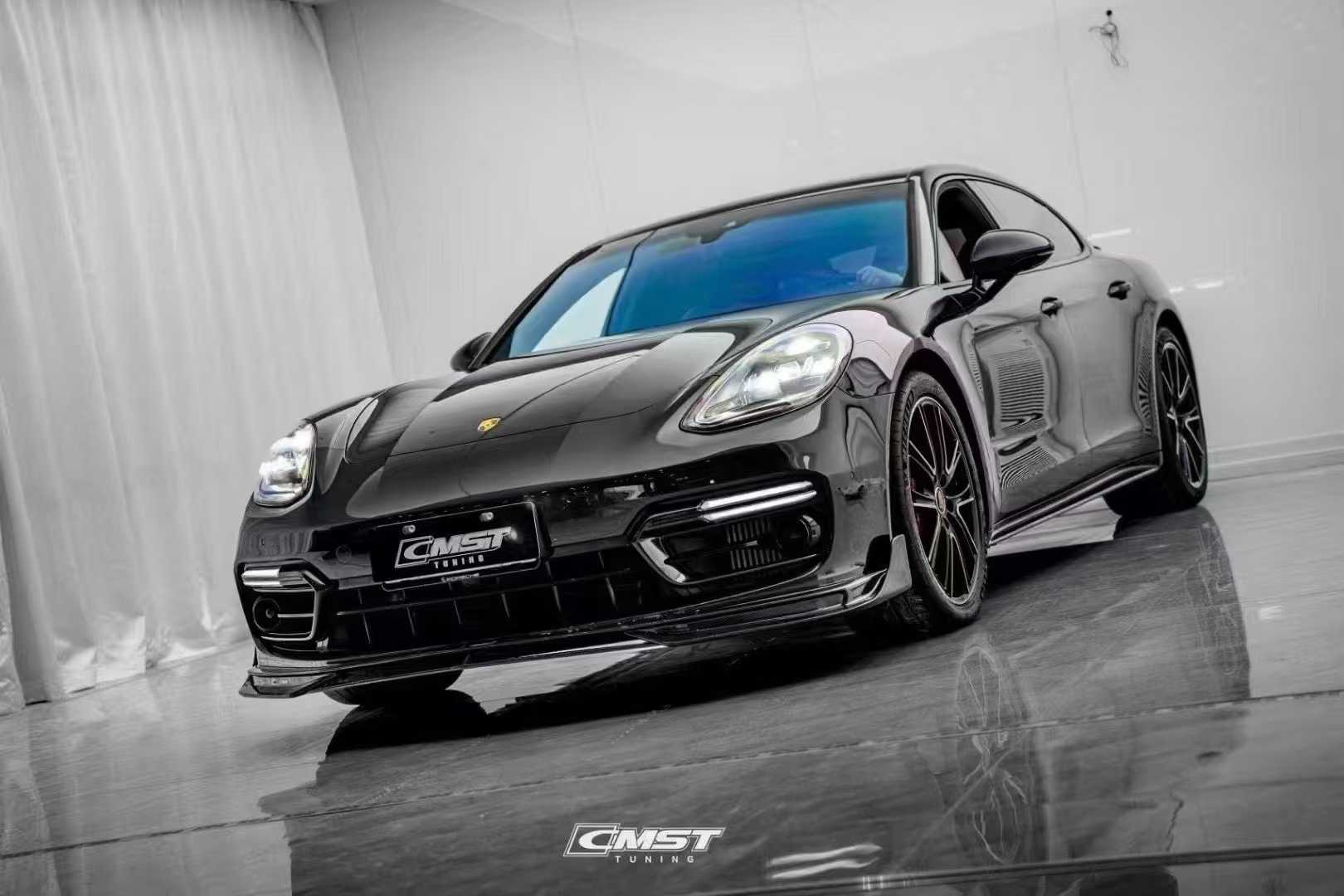 Porsche Panamera 971 971.2 RWD/Base/4/4S 2021-2023 with Aftermarket Parts - Pre-preg Carbon & FRP Front Lip from CMST Tuning
