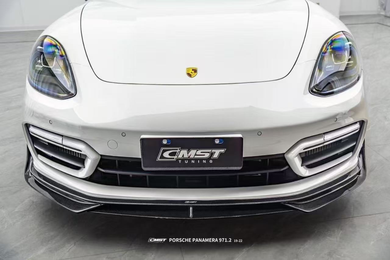 Porsche Panamera 971 971.2 RWD/Base/4/4S 2021-2023 with Aftermarket Parts - Pre-preg Carbon & FRP Front Lip from CMST Tuning
