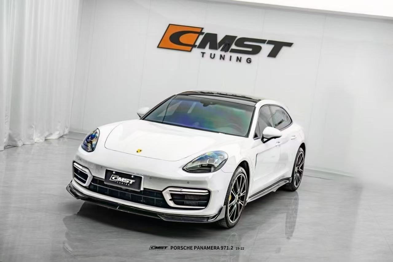 Porsche Panamera 971 971.2 RWD/Base/4/4S 2021-2023 with Aftermarket Parts - Pre-preg Carbon & FRP Front Lip from CMST Tuning