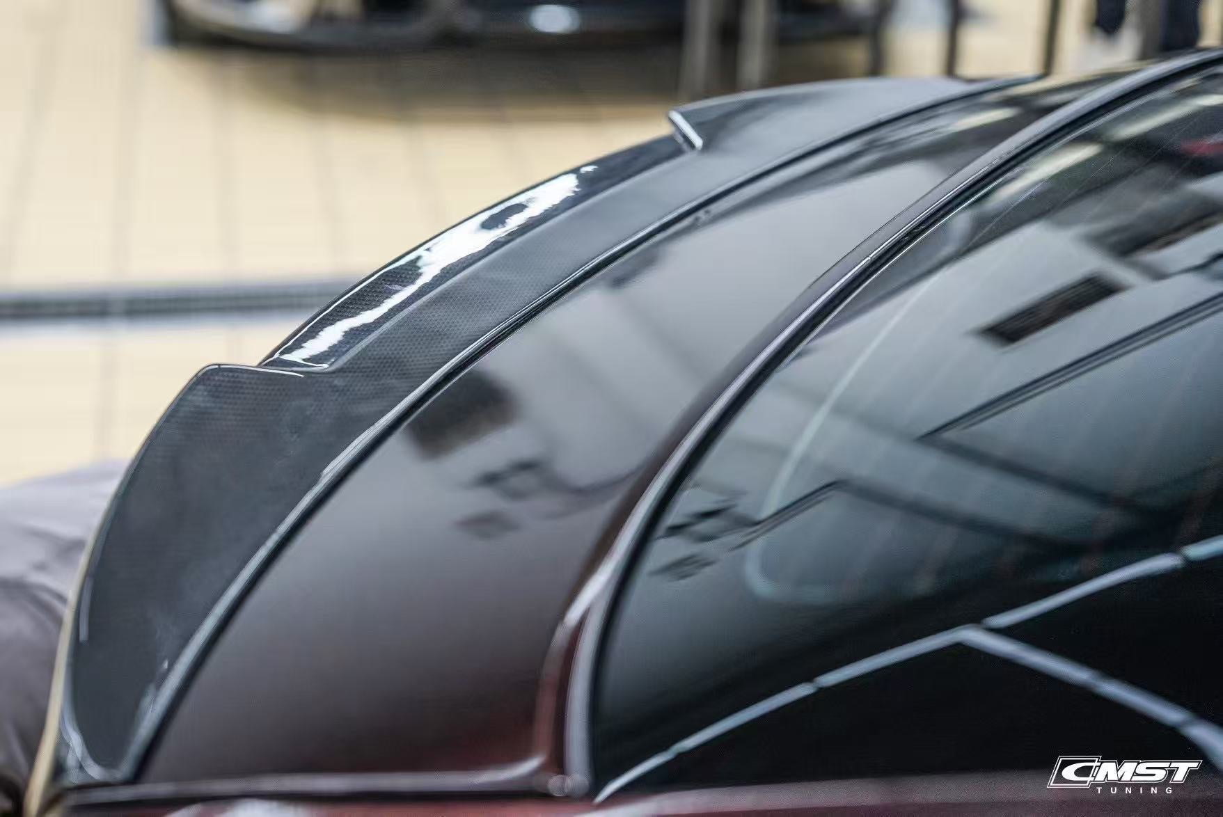 Porsche Panamera 976 Base 4 4S E-Hybird 2024 (suitable for GTS and Turbo if active spoiler is deactivated) with Aftermarket Parts - Rear Spoiler Pre-preg Carbon Fiber / FRP from CMST Tuning