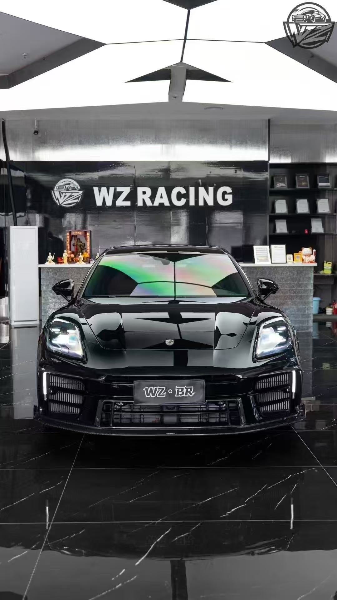 Porsche Panamera 976 Base 4 4S E-Hybird 2024 with Aftermarket Parts - Front Lip Pre-preg Carbon Fiber / FRP from CMST Tuning