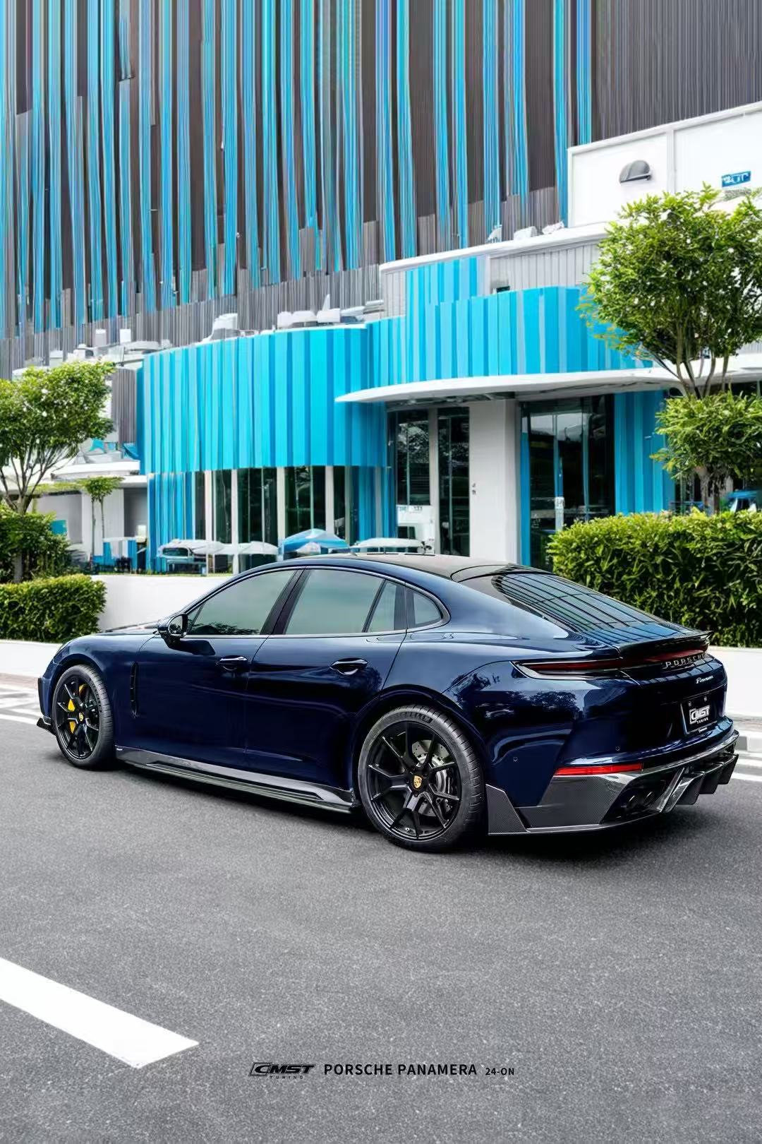 Porsche Panamera 976 Base 4 4S E-Hybird 2024 (suitable for GTS and Turbo if active spoiler is deactivated) with Aftermarket Parts - Rear Spoiler Pre-preg Carbon Fiber / FRP from CMST Tuning