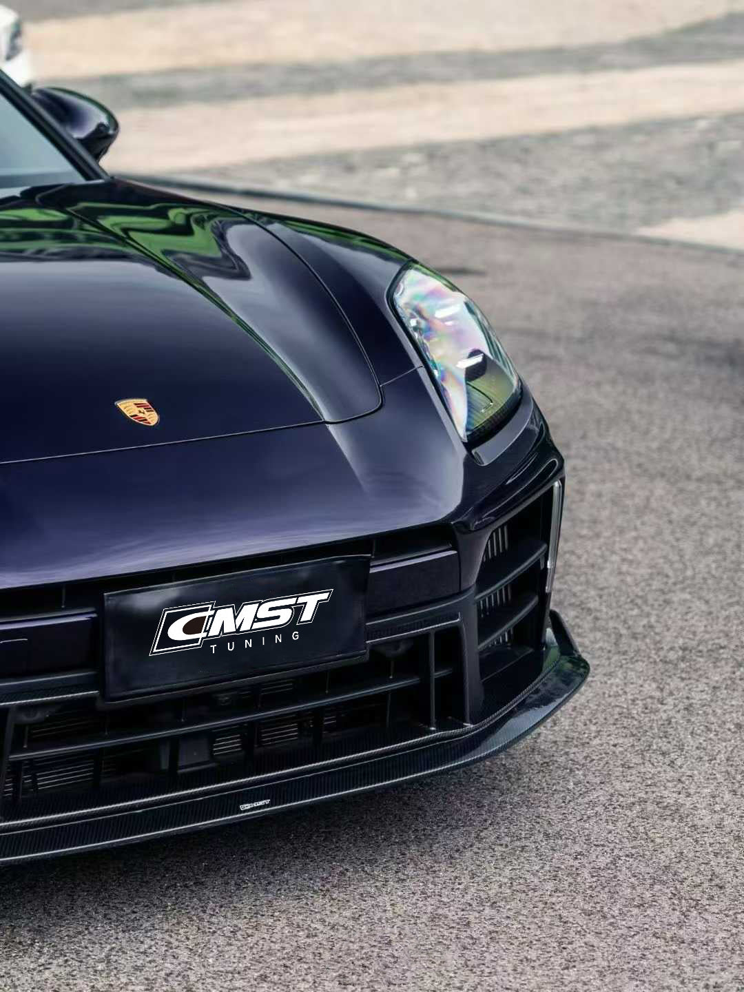  Porsche Panamera 976 Base 4 4S E-Hybird 2024 with Aftermarket Parts - Front Lip Pre-preg Carbon Fiber / FRP from CMST Tuning 