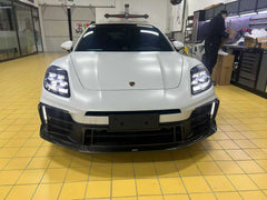  Porsche Panamera 976 Base 4 4S E-Hybird 2024 with Aftermarket Parts - Front Lip Pre-preg Carbon Fiber / FRP from CMST Tuning 