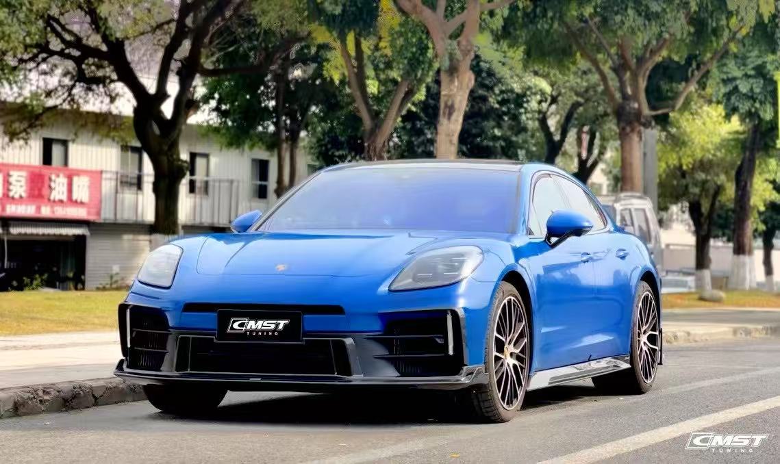 Porsche Panamera 976 Base 4 4S E-Hybird GTS Turbo 2024 with Aftermarket Parts - Side Skirts Pre-preg Carbon Fiber / FRP from CMST Tuning