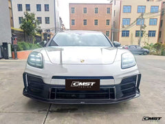 Porsche Panamera 976 Base 4 4S E-Hybird 2024 with Aftermarket Parts - Front Lip Pre-preg Carbon Fiber / FRP from CMST Tuning