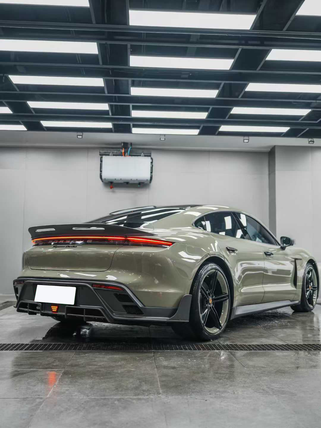 Porsche Taycan 9J1 Sedan/Cross Turismo RWD/4S/GTS/Turbo/Turbo S 2020-ON with Aftermarket Parts - Rear Diffuser & Canards Carbon Fiber / FRP from CMST Tuning