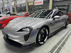 Porsche Taycan 9J1 Sedan/Cross Turismo RWD/4S/GTS 2020-2024 (RWD/4S/GTS trims will require Sport Design Package)with Aftermarket Parts -Carbon Fiber & FRP Front Lip from CMST Tuning