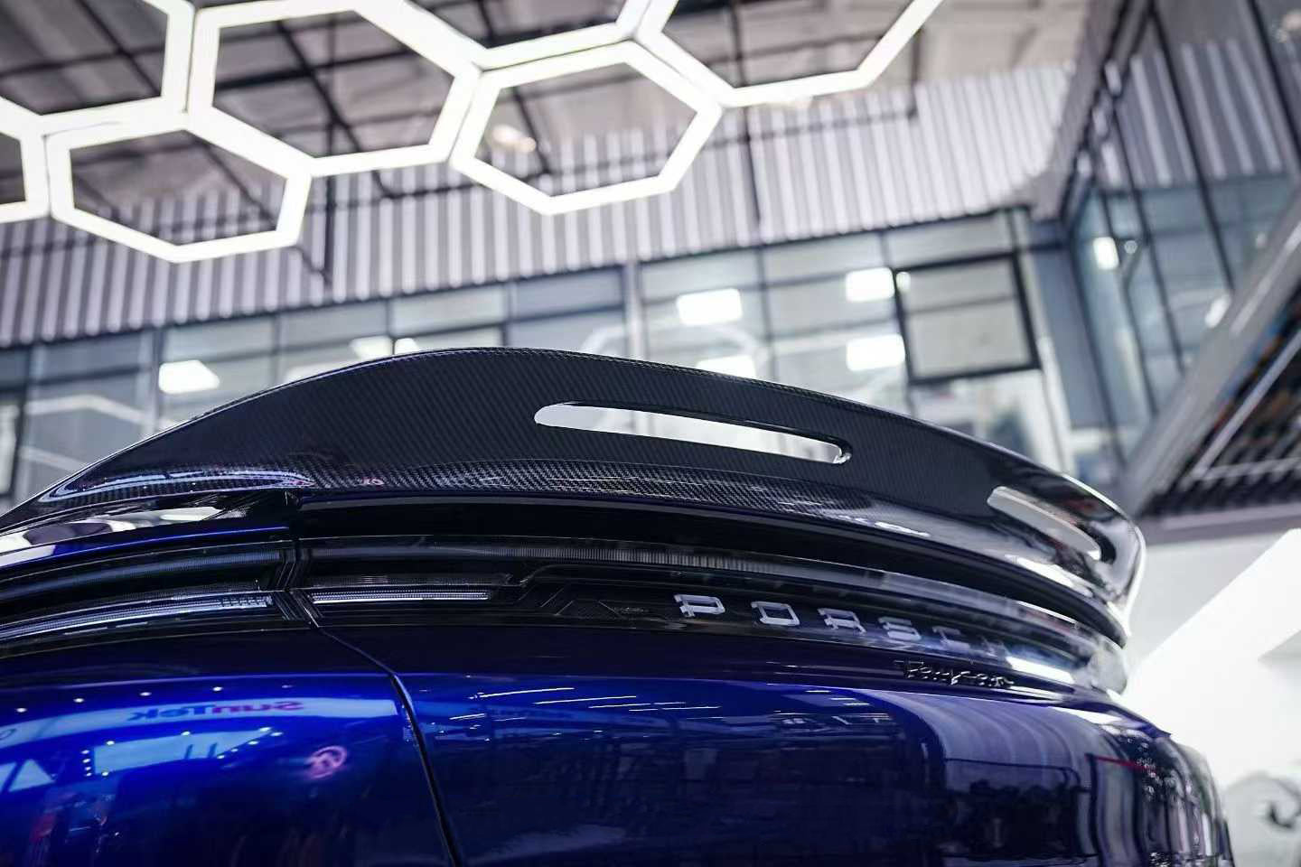 Porsche Taycan 9J1 Sedan RWD/4S/GTS/Turbo/Turbo S 2020 2021 2022 2023 2024 with Aftermarket Parts - Rear Spoiler Carbon Fiber / FPR from CMST Tuning