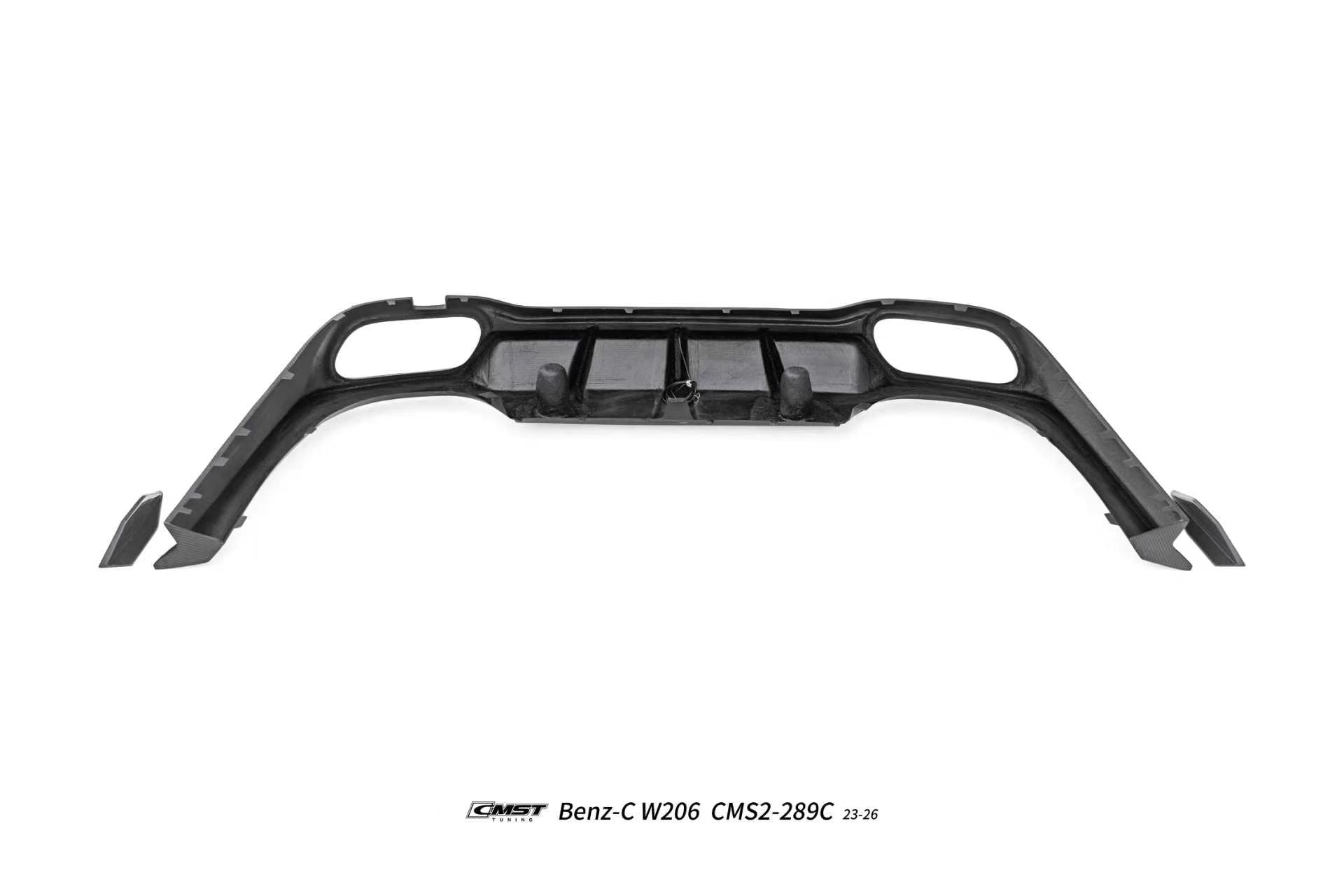 Mercedes Benz C-Class C63 C43 AMG C300 (with sport-package bumper) W206 S206 2021-ON with Aftermarket Parts - Rear Diffuser & Exhaust Carbon Fiber / FRP from CMST Tuning