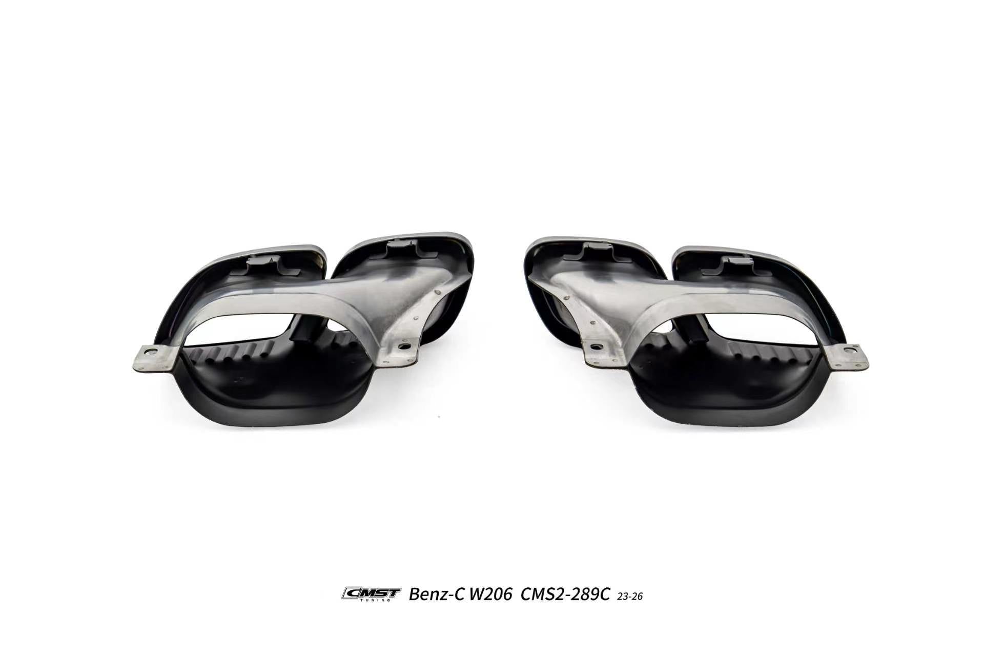 Mercedes Benz C-Class C63 C43 AMG C300 (with sport-package bumper) W206 S206 2021-ON with Aftermarket Parts - Rear Diffuser & Exhaust Carbon Fiber / FRP from CMST Tuning
