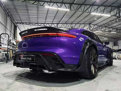 Porsche Taycan 9J1 Sedan/Cross Turismo RWD/4S/GTS/Turbo/Turbo S 2020-ON with Aftermarket Parts - Rear Diffuser & Canards Carbon Fiber / FRP from CMST Tuning