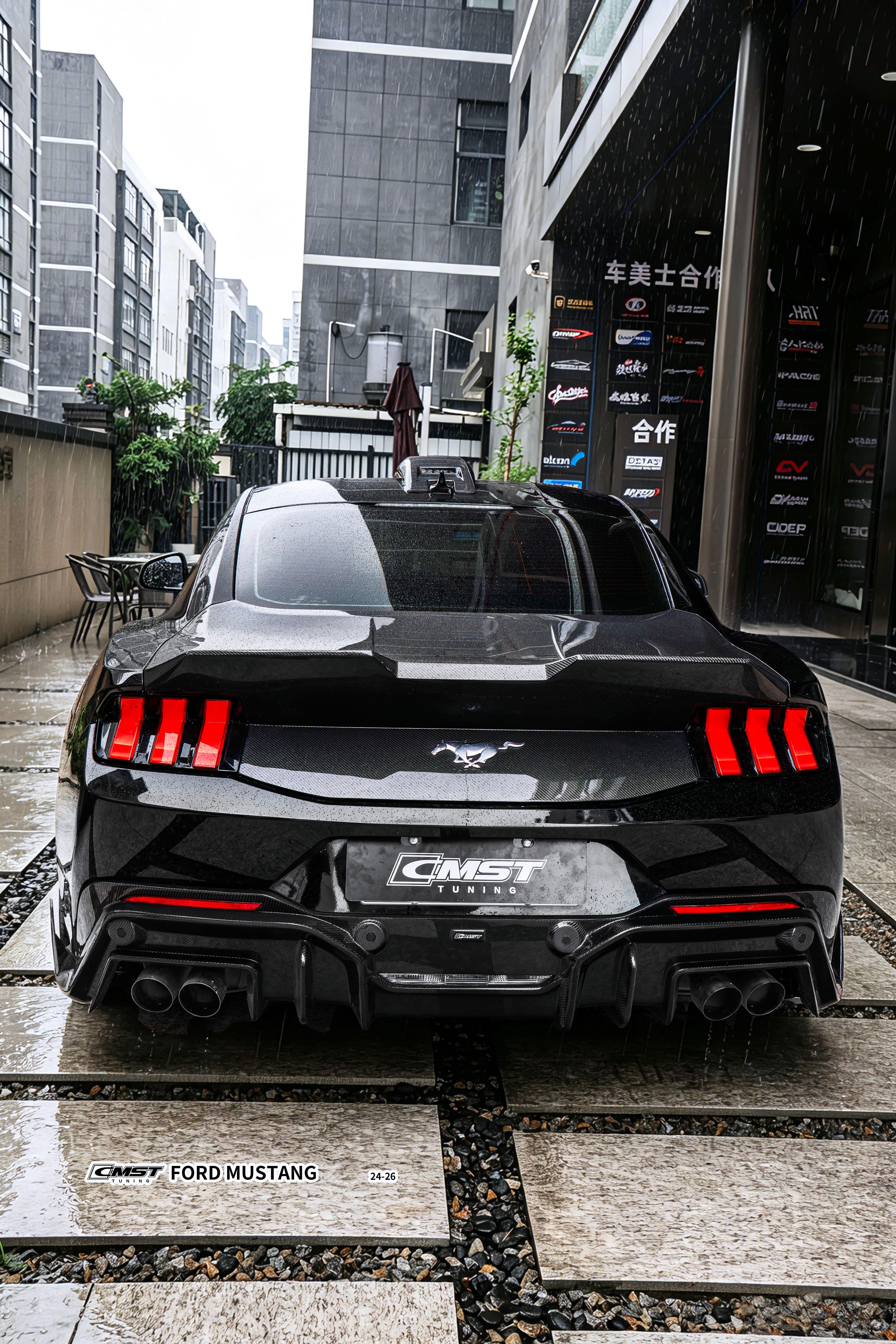 Ford Mustang S650 2.3 Ecoboost 5.0 GT Dark Horse 2024-ON with Aftermarket Parts - Rear Ducktail Trunk Lid Carbon Fiber / FRP from CMST Tuning