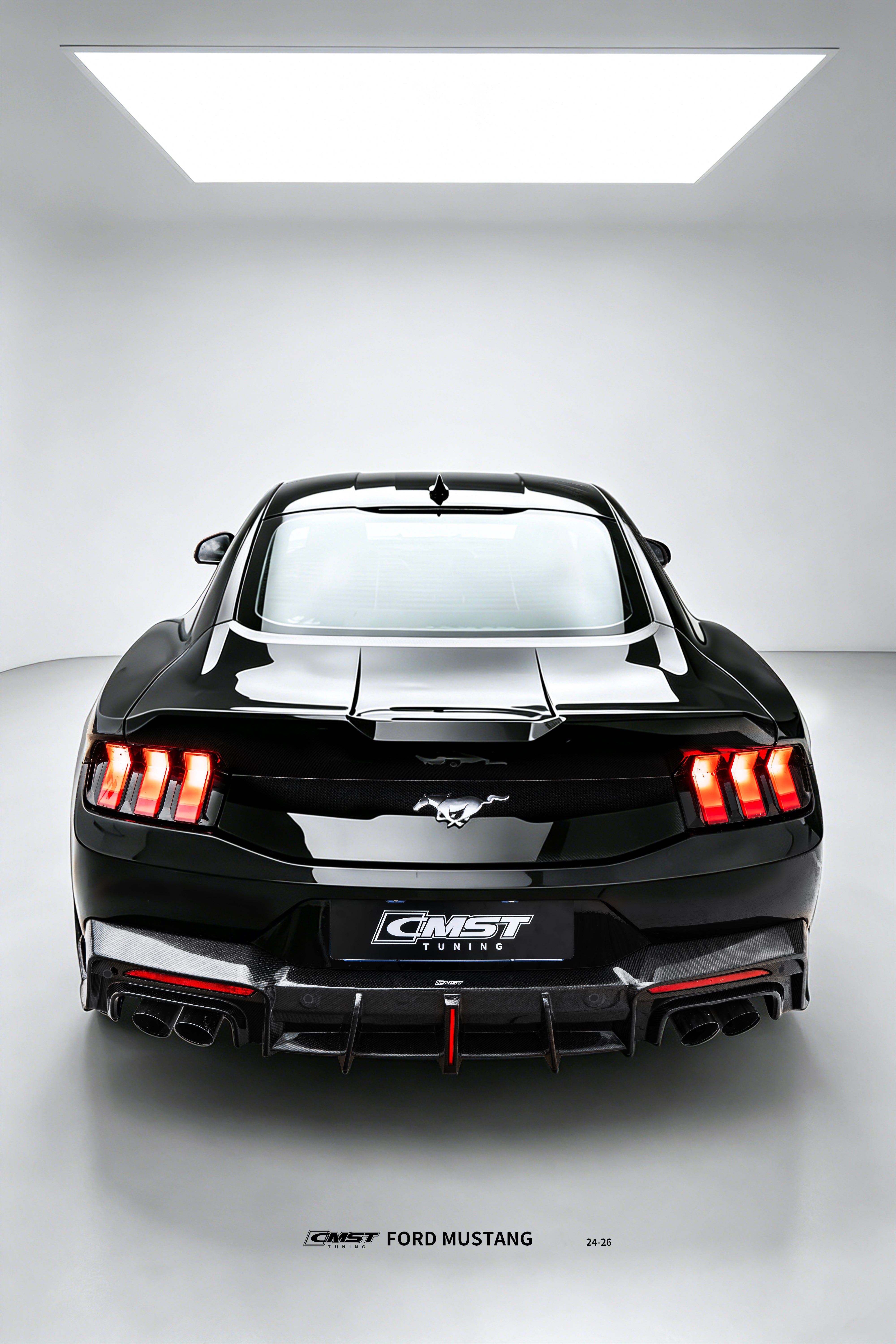 Ford Mustang S650 2.3 Ecoboost 5.0 GT Dark Horse 2024-ON with Aftermarket Parts - Rear Ducktail Trunk Lid Carbon Fiber / FRP from CMST Tuning
