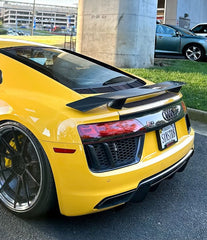 Audi R8 Gen 2 2017 2018 with Aftermarket Parts - V Style Rear Spoiler Carbon Fiber from CMST Tuning