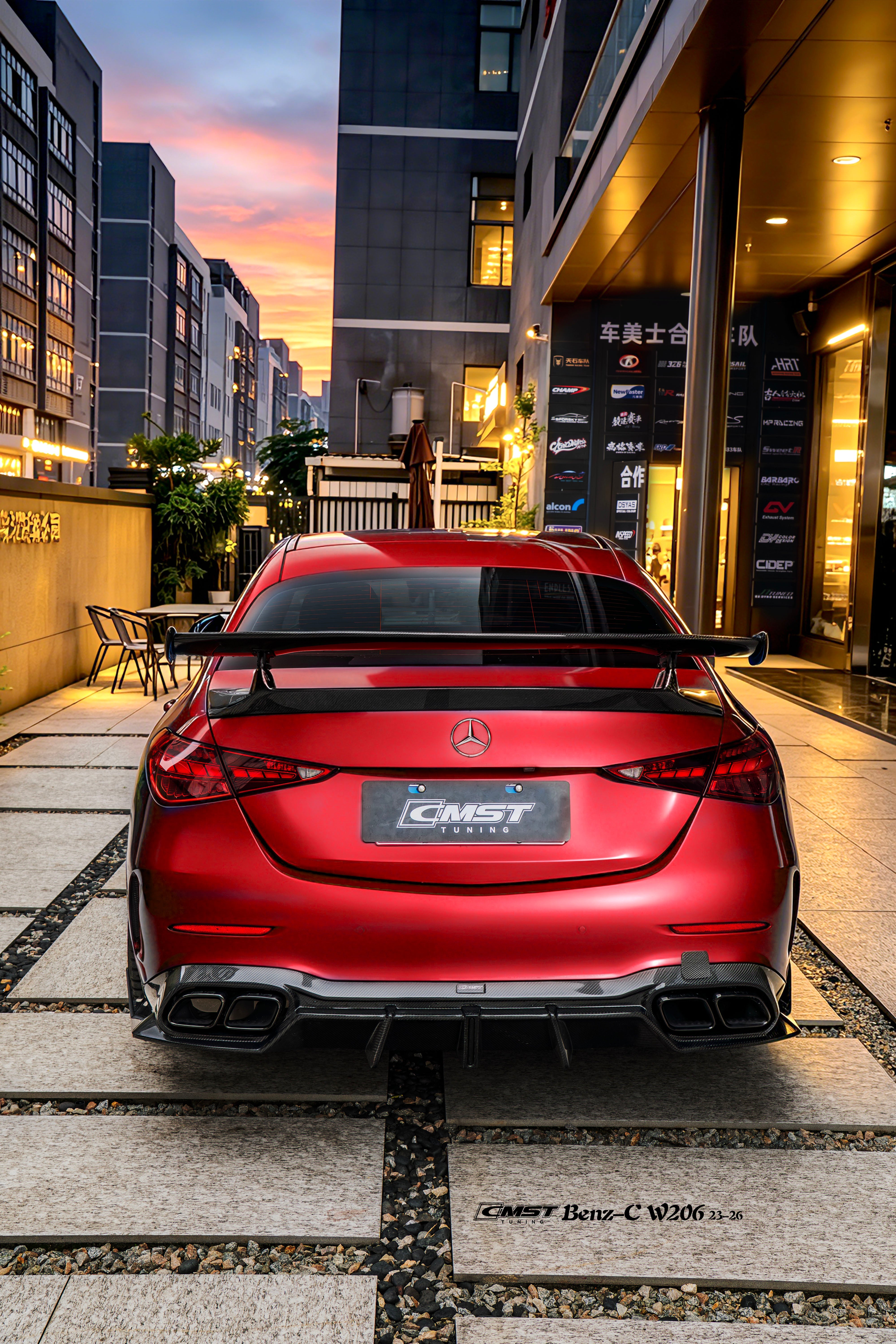 Mercedes Benz C-Class C63 C43 AMG C300 W206 2021-ON with Aftermarket Parts - Rear Wing Carbon Fiber / FRP from CMST Tuning