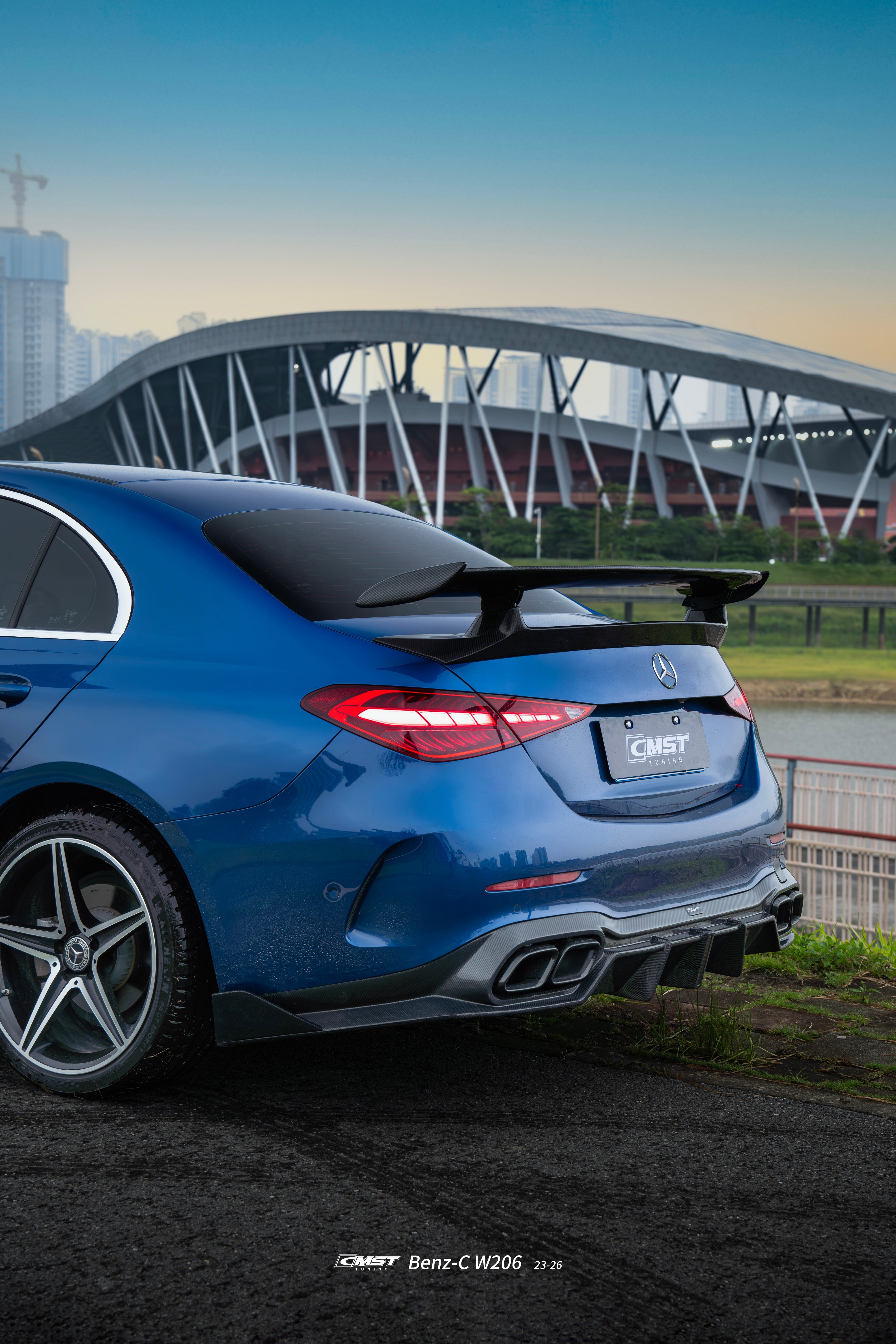 Mercedes Benz C-Class C63 C43 AMG C300 W206 2021-ON with Aftermarket Parts - Rear Wing Carbon Fiber / FRP from CMST Tuning
