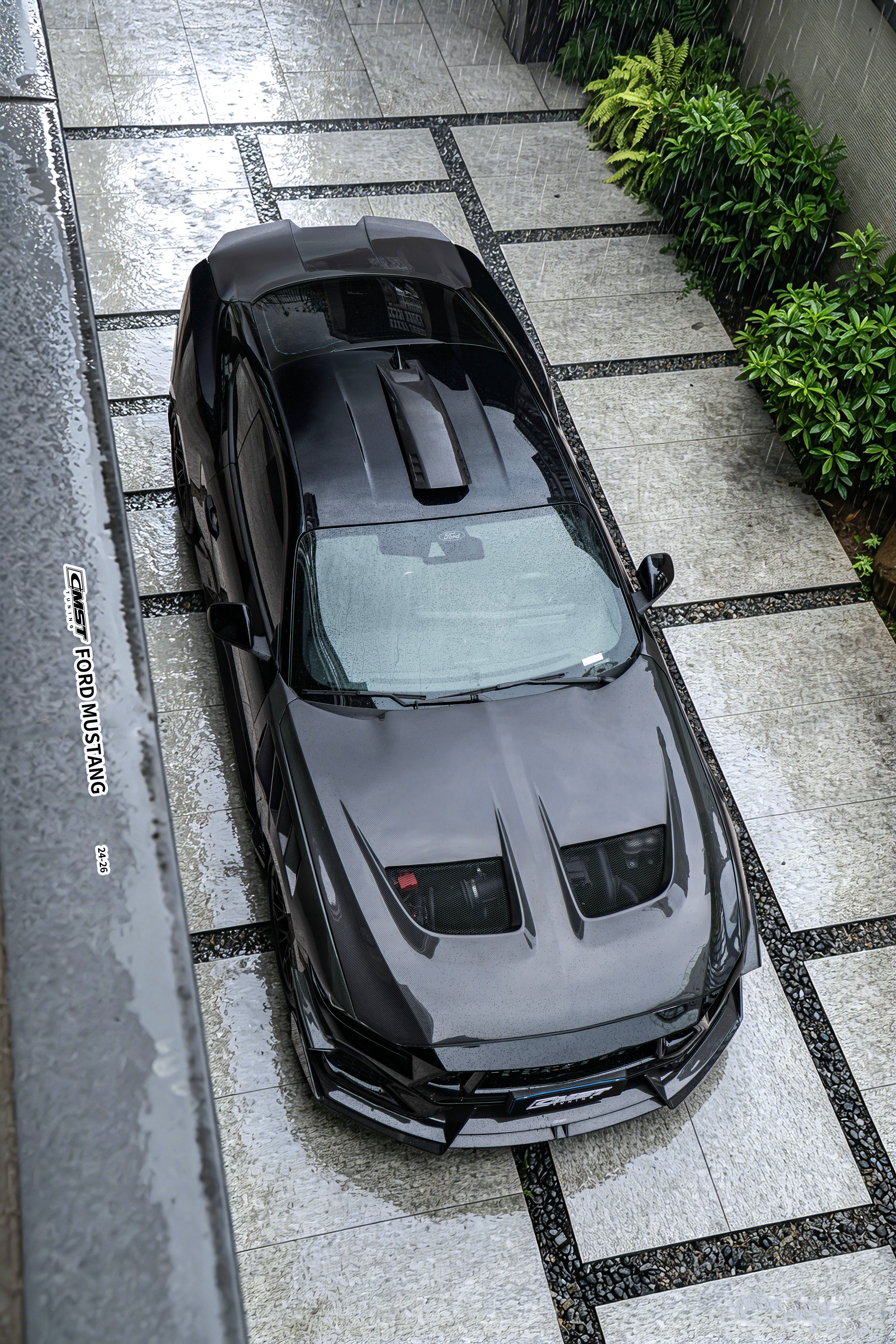Ford Mustang S650 2.3 Ecoboost 5.0 GT Dark Horse 2024-ON with Aftermarket Parts - Roof Scoop Carbon Fiber / FRP from CMST Tuning
