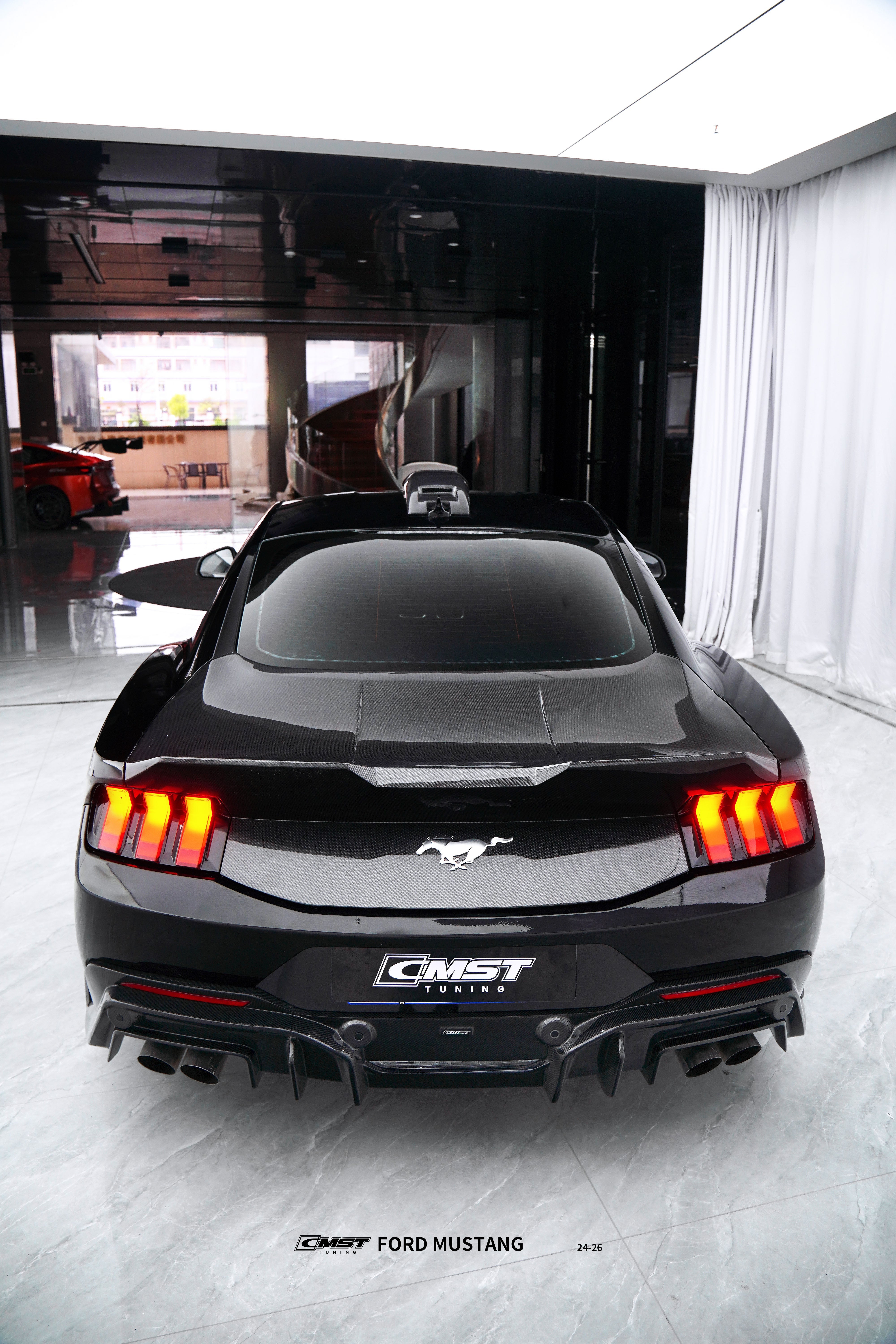 Ford Mustang S650 2.3 Ecoboost 5.0 GT Dark Horse 2024-ON with Aftermarket Parts - Roof Scoop Carbon Fiber / FRP from CMST Tuning