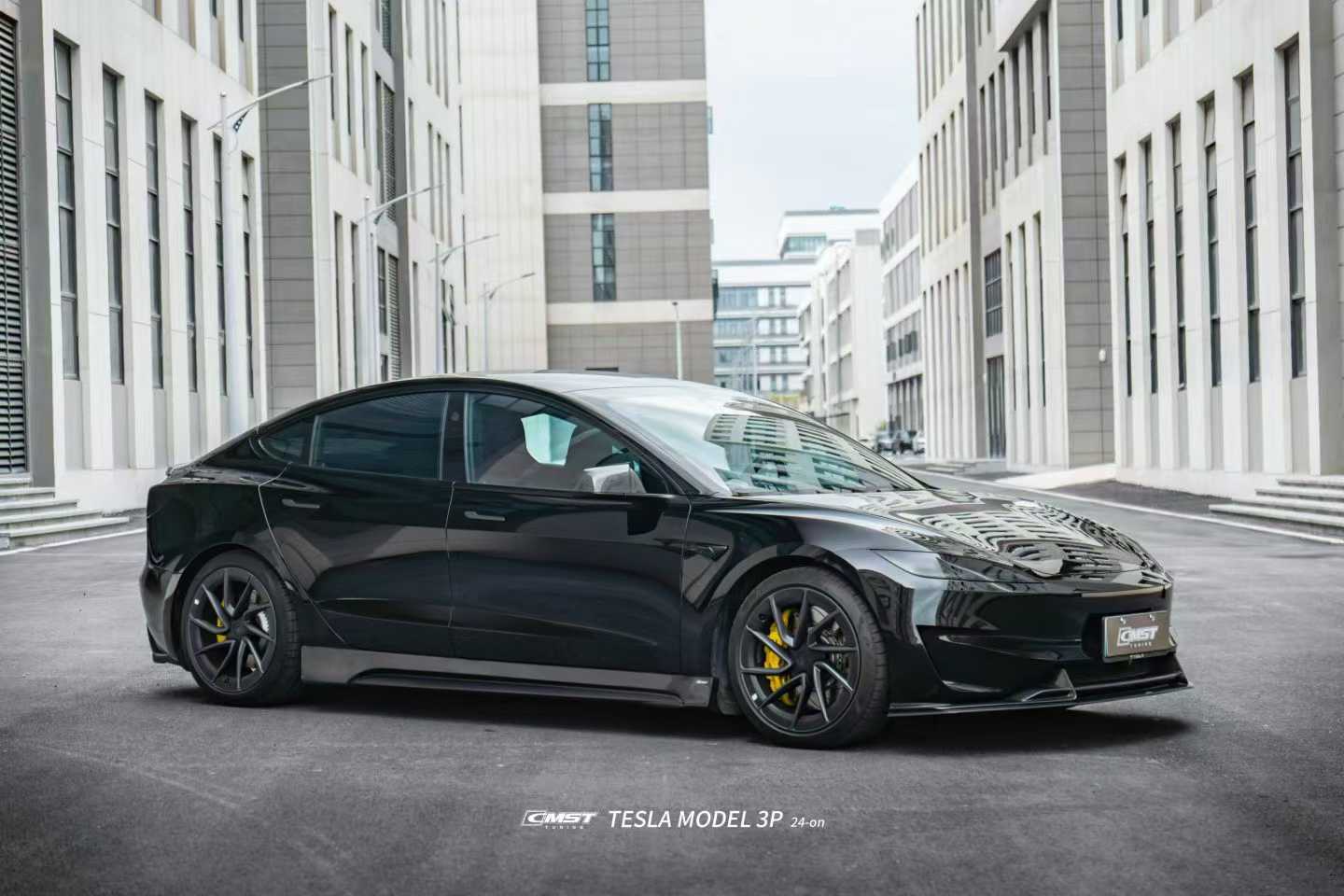 Tesla Model 3 Highland / Performance 2024-ON with Aftermarket Parts - V1 Style Side Skirts Carbon Fiber from CMST Tuning