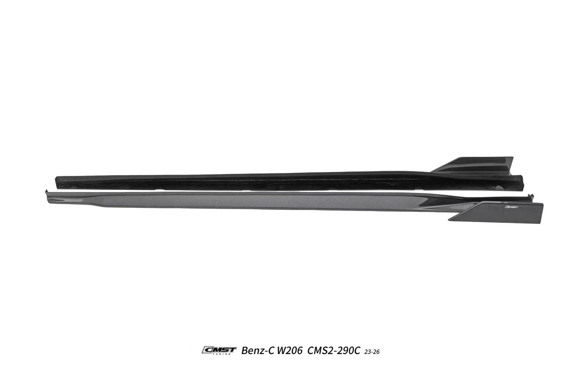 Mercedes Benz C-Class C63 C43 AMG C300 (with sport-package bumper) W206 S206 2021-ON with Aftermarket Parts - Side Skirts Carbon Fiber / FRP from CMST Tuning