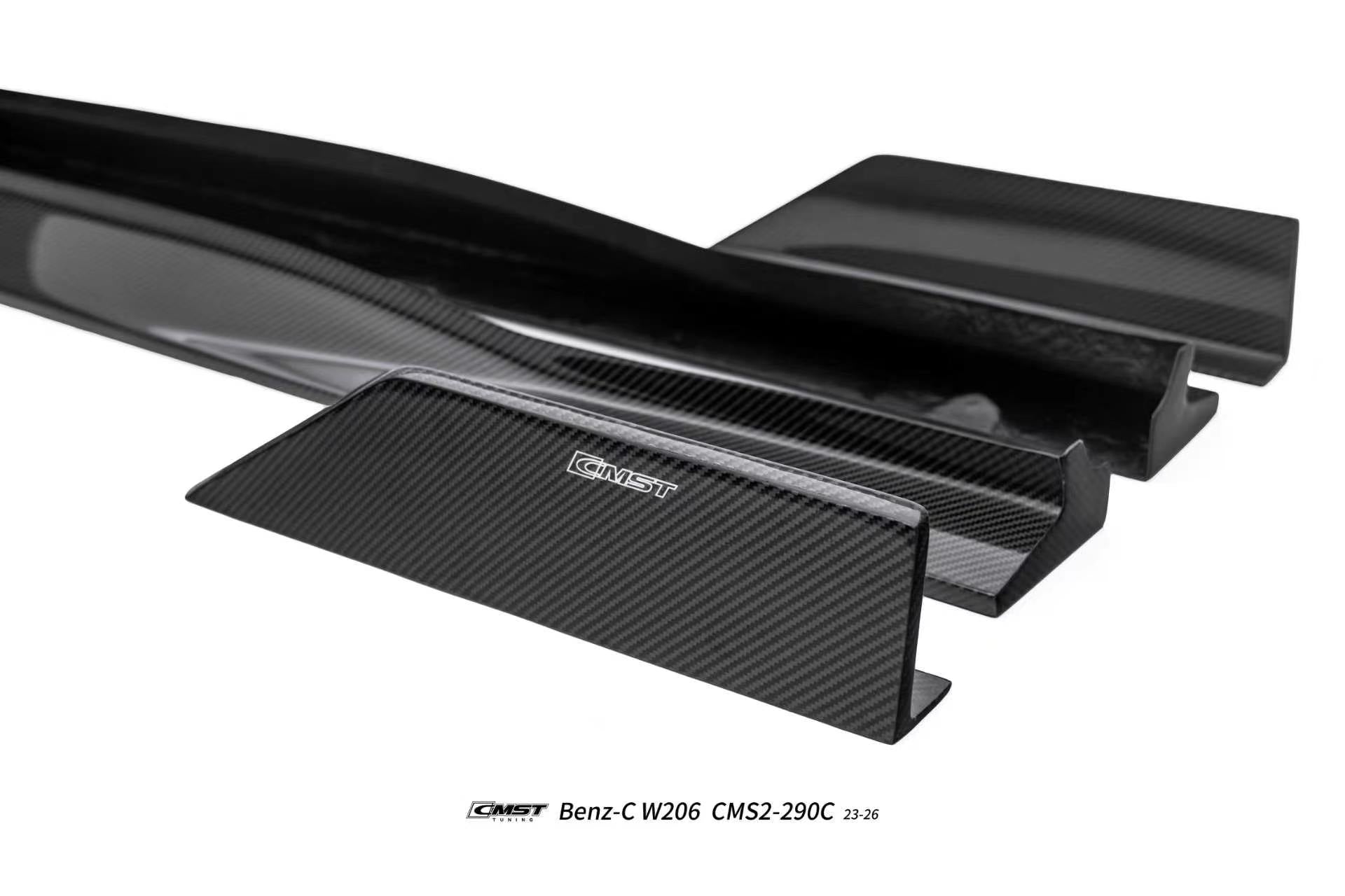 Mercedes Benz C-Class C63 C43 AMG C300 (with sport-package bumper) W206 S206 2021-ON with Aftermarket Parts - Side Skirts Carbon Fiber / FRP from CMST Tuning