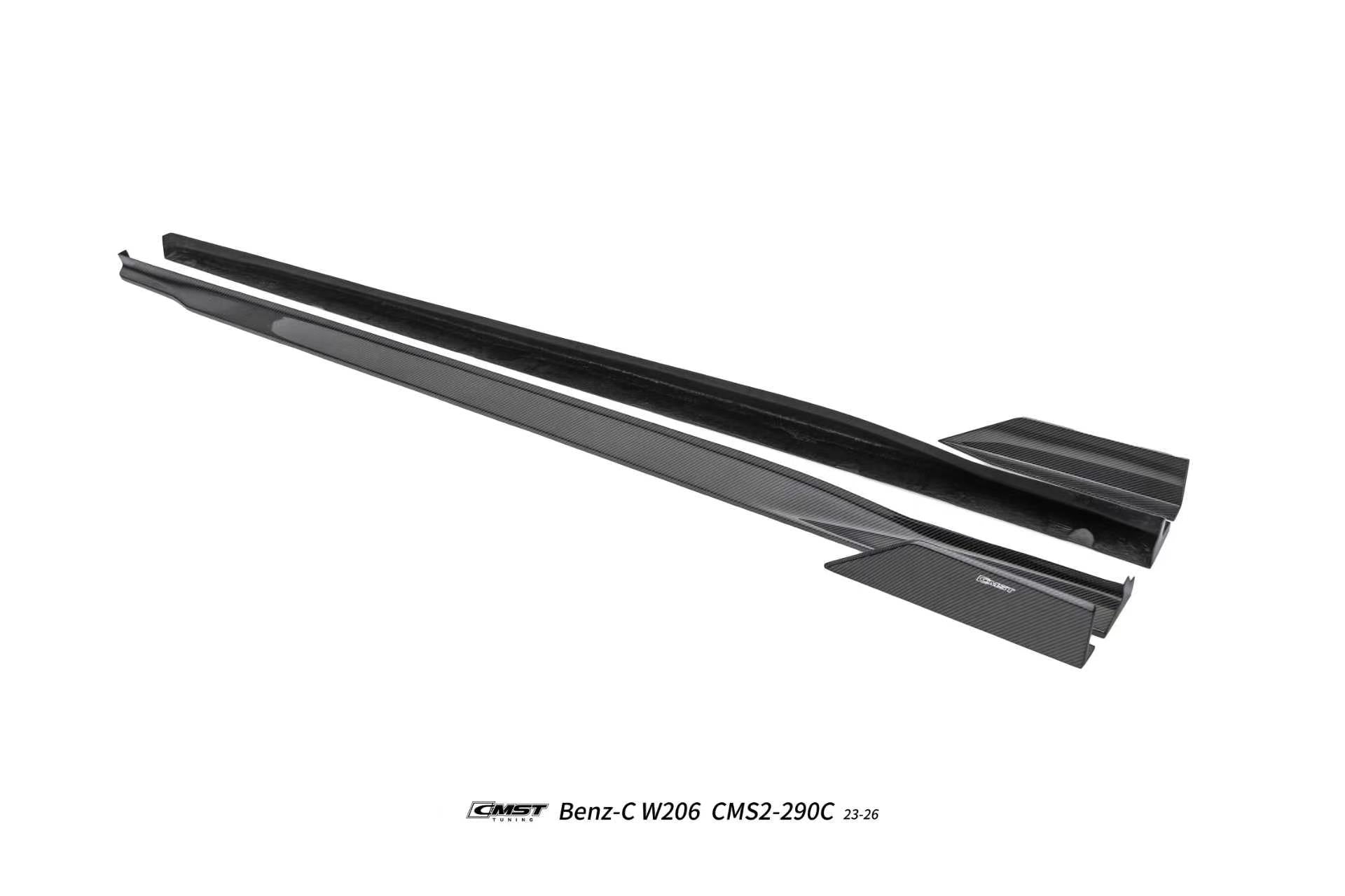 Mercedes Benz C-Class C63 C43 AMG C300 (with sport-package bumper) W206 S206 2021-ON with Aftermarket Parts - Side Skirts Carbon Fiber / FRP from CMST Tuning