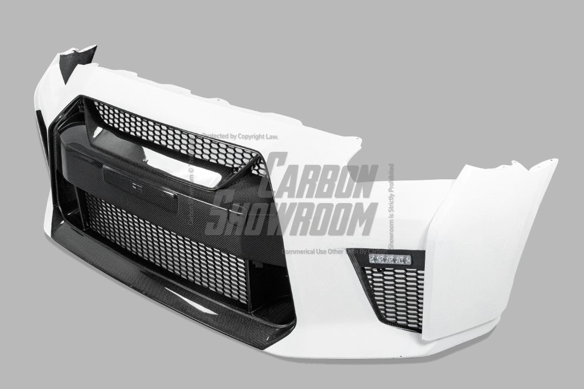 Nissan GTR Nismo Black Edition Track Eidtion Premium Base 2008-2016 (for installation on 2017-2024 vehicles, 2008-2016 hood is recommended) with Aftermarket Parts - Stage 1 Style Front Bumper & Lip (Undertray & DRL included) Carbon Fiber / FRP from CMST Tuning