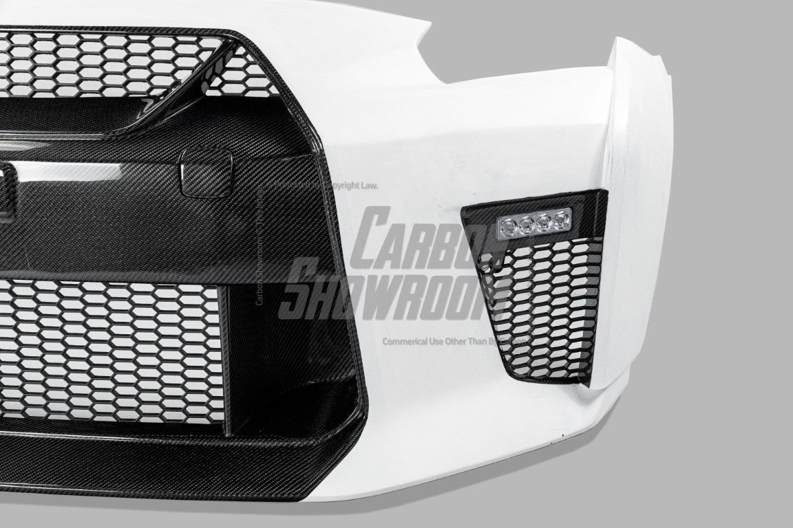 Nissan GTR Nismo Black Edition Track Eidtion Premium Base 2008-2016 (for installation on 2017-2024 vehicles, 2008-2016 hood is recommended) with Aftermarket Parts - Stage 1 Style Front Bumper & Lip (Undertray & DRL included) Carbon Fiber / FRP from CMST Tuning