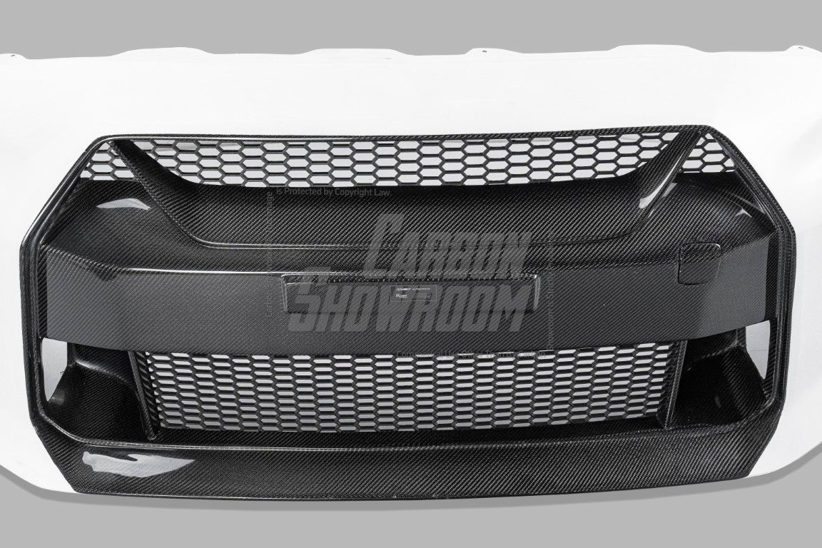 Nissan GTR Nismo Black Edition Track Eidtion Premium Base 2008-2016 (for installation on 2017-2024 vehicles, 2008-2016 hood is recommended) with Aftermarket Parts - Stage 1 Style Front Bumper & Lip (Undertray & DRL included) Carbon Fiber / FRP from CMST Tuning
