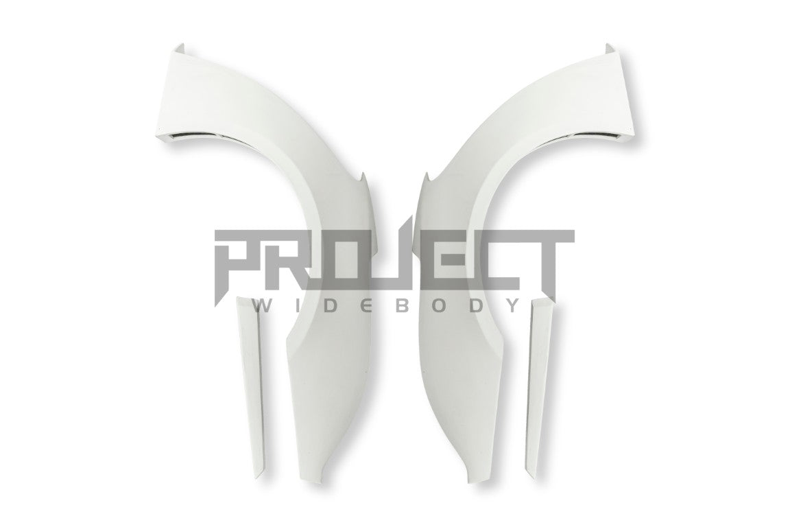Subaru BRZ ZD8 2022-ON & Toyota GR86 ZN8 2022-ON with Aftermarket Parts - PROJECT WIDEBODY Front Fender Flares and Door Garnish Carbon Fiber / FRP from CMST Tuning