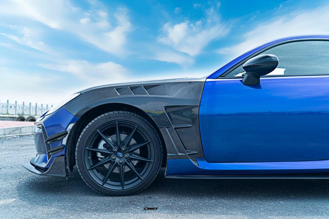Subaru BRZ ZD8 2022 2023 2024 with Aftermarket Parts - V1 Style Front Canards Carbon Fiber from CMST Tuning
