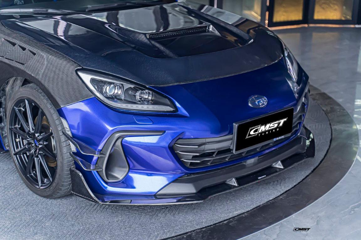 Subaru BRZ ZD8 2022 2023 2024 with Aftermarket Parts - V1 Style Front Canards Carbon Fiber from CMST Tuning