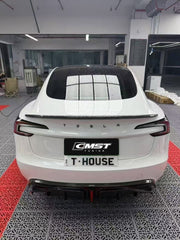 Tesla Model 3 Highland / Performance with 2024-ON Aftermarket Parts - V2 Style Rear Diffuser & Canards Carbon Fiber from CMST Tuning
