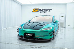 Tesla Model 3 Highland / Performance 2024-ON with Aftermarket Parts - V1 Style Hood Bonnet Carbon Fiber / FRP from CMST Tuning