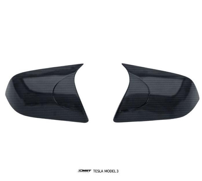 Tesla Model 3 / Highland / Performance 2017 2018 2019 2020 2021 2022 2023 2024 with Aftermarket Parts - V2 Style Mirror Caps Carbon Fiber from CMST Tuning
