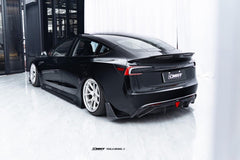 Tesla Model 3 Highland / Performance 2024-ON with Aftermarket Parts - V1 Style Rear Diffuser & Canards Carbon Fiber from CMST Tuning