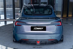 Tesla Model 3 Highland / Performance 2024-ON with Aftermarket Parts - V1 Style Rear Diffuser & Canards Carbon Fiber from CMST Tuning