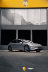 Tesla Model 3 Highland 2024-ON with Aftermarket Parts - V1 Style Carbon Fiber Front Lip from  CMST Tuning