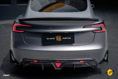 Tesla Model 3 Highland / Performance 2024-ON with Aftermarket Parts - V1 Style Rear Diffuser & Canards Carbon Fiber from CMST Tuning