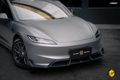 Tesla Model 3 Highland 2024-ON with Aftermarket Parts - V1 Style Carbon Fiber Front Lip from  CMST Tuning