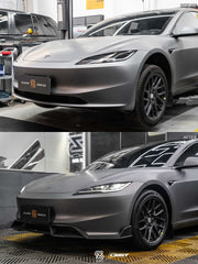 Tesla Model 3 Highland 2024-ON with Aftermarket Parts - V1 Style Carbon Fiber Front Lip from  CMST Tuning
