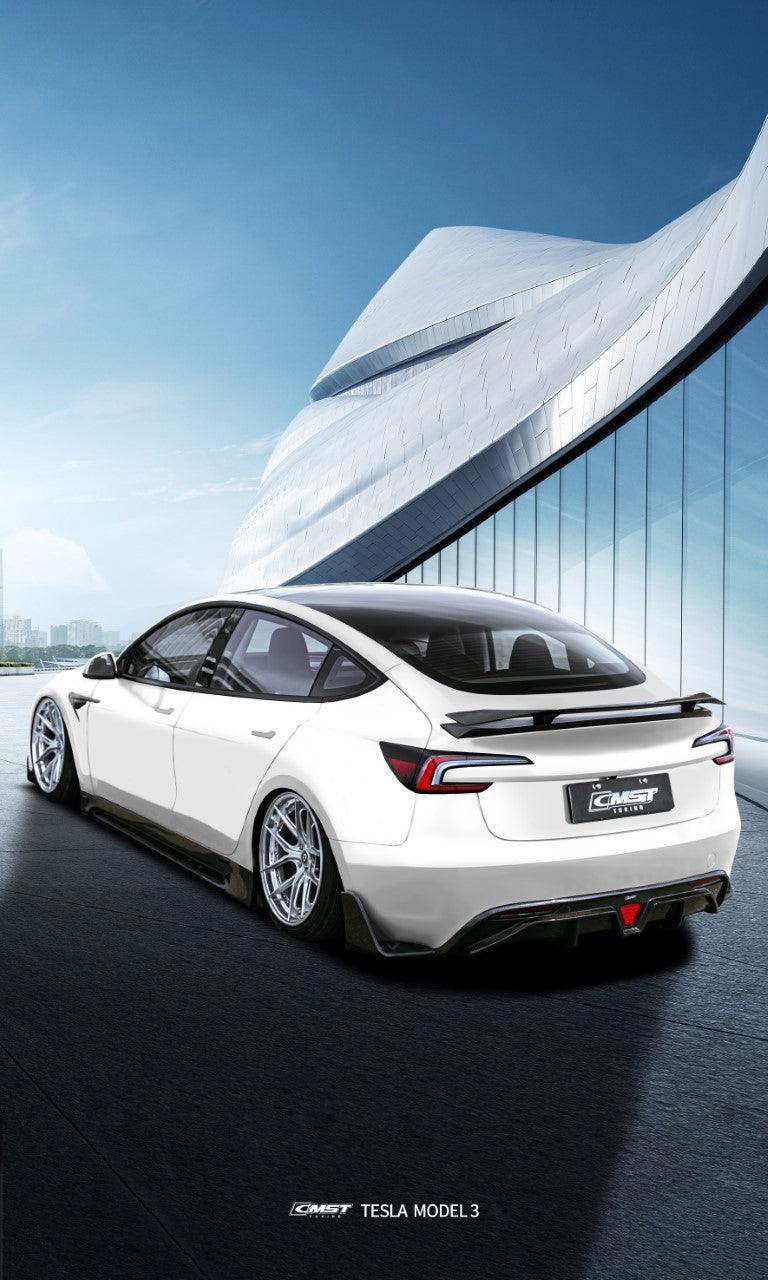 Tesla Model 3 Highland 2024-ON with Aftermarket Parts - V1 Style Carbon Fiber Rear Spoiler from CMST Tuning