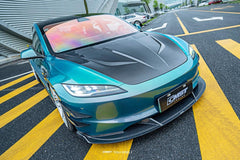 Tesla Model 3 Highland 2024-ON with Aftermarket Parts - V2 Style Front Lip Carbon Fiber from CMST Tuning