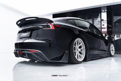 Tesla Model 3 Highland / Performance 2024-ON with Aftermarket Parts - V1 Style Rear Diffuser & Canards Carbon Fiber from CMST Tuning