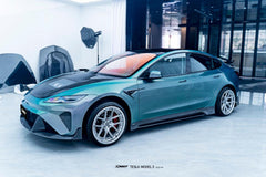 Tesla Model 3 Highland 2024-ON with Aftermarket Parts - Horizon Style Front Bumper & Lip Carbon Fiber / FRP from  CMST Tuning