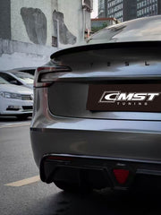 Tesla Model 3 Highland / Performance 2024-ON with Aftermarket Parts - V3 Style Rear Spoiler Carbon Fiber from  CMST Tuning