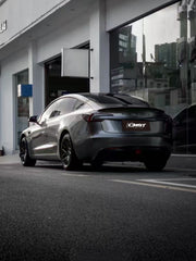 Tesla Model 3 Highland / Performance 2024-ON with Aftermarket Parts - V1 Style Rear Diffuser & Canards Carbon Fiber from CMST Tuning