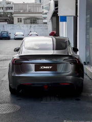 Tesla Model 3 Highland / Performance 2024-ON with Aftermarket Parts - V1 Style Rear Diffuser & Canards Carbon Fiber from CMST Tuning