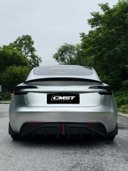 Tesla Model 3 Highland / Performance with 2024-ON Aftermarket Parts - V2 Style Rear Diffuser & Canards Carbon Fiber from CMST Tuning
